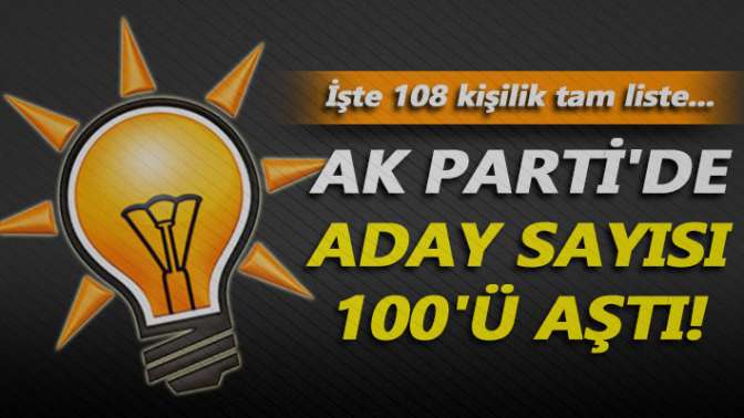 AK Partide aday sayısı 100ü aştı! İşte 108 kişilik tam liste...