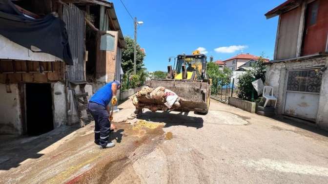 Başiskelede kurban atıkları anında toplandı