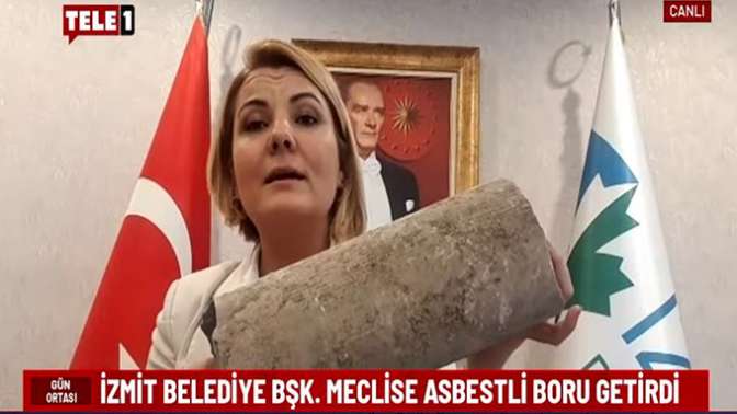 Başkan Hürriyet asbestli boruları Tele1 ekranlarında yeniden sordu