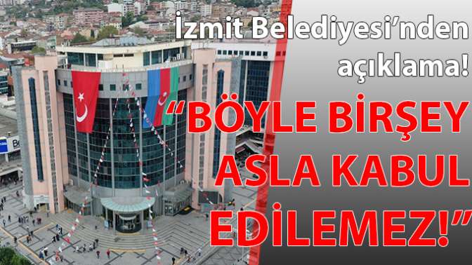 Belediyeden önemli açıklama