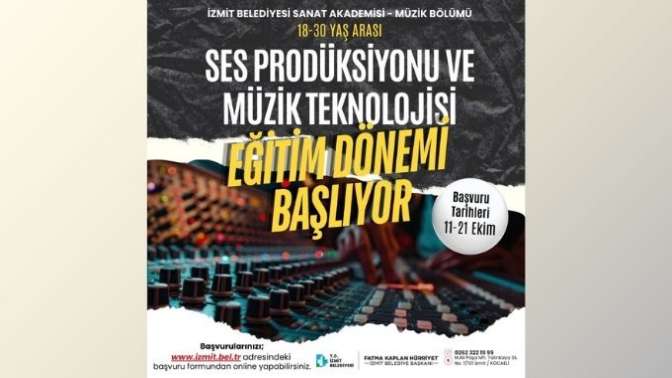 Gençlere yönelik Ses Prodüksiyonu ve Müzik Teknolojisi eğitimleri Sanat Akademisinde başlıyor!