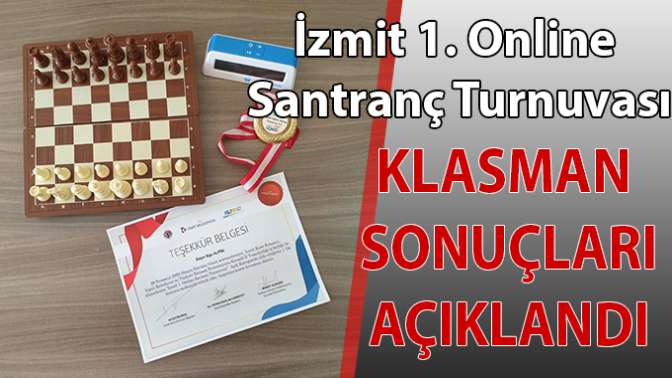 İzmit 1. Online Satranç Turnuvası sonuçları Duyuruldu