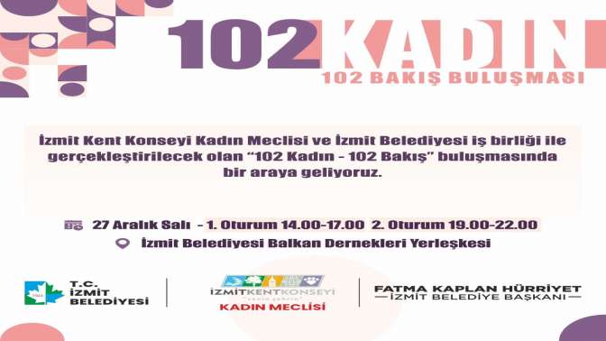 İzmit Belediyesi “102 Kadın 102 Bakış” etkinliği ile proje gönüllülerini buluşturacak