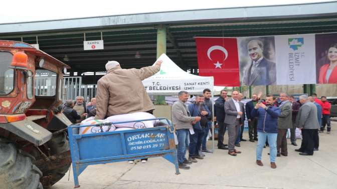 İzmit Belediyesi, çiftçiye 83 ton Nusrat cinsi buğday tohumu dağıttı