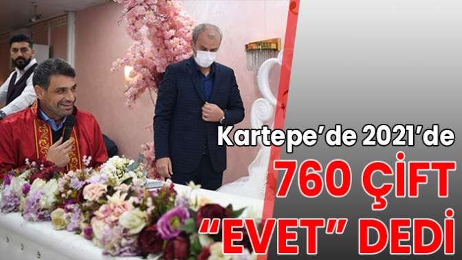 Kartepe’de 2021’de 760 çift “evet” dedi