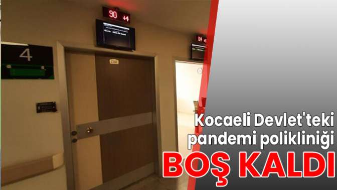 Kocaeli Devletteki pandemi polikliniği boş kaldı