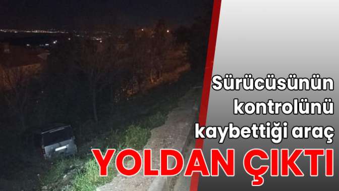 Sürücüsünün kontrolünü kaybettiği araç yoldan çıktı