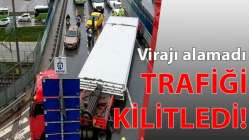 TIR dönemedi, trafik kilitlendi