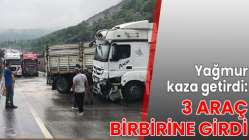 Yağmur kaza getirdi: 3 araç birbirine girdi